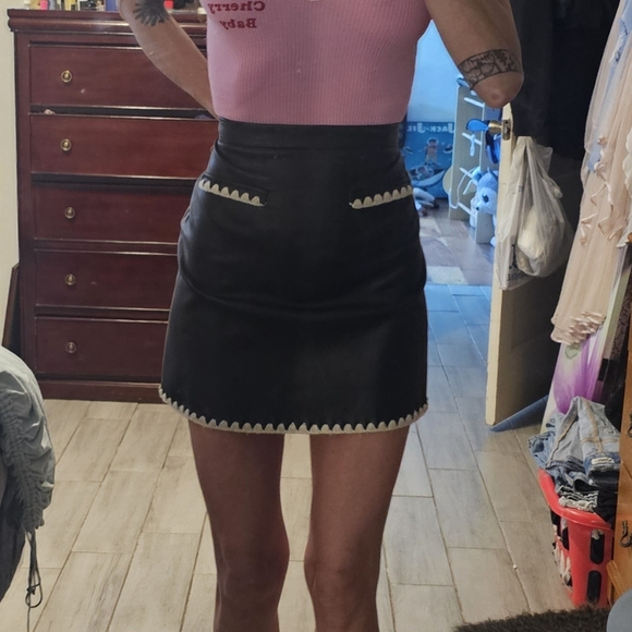 Zara Dresses & Skirts - ZARA Black Vegan Leather Skirt